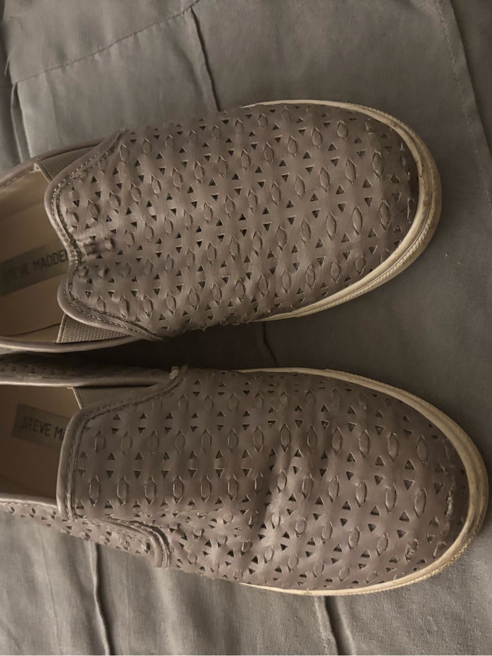 Steve Madden Men's Perforated Slip-On Loafers — Taupe